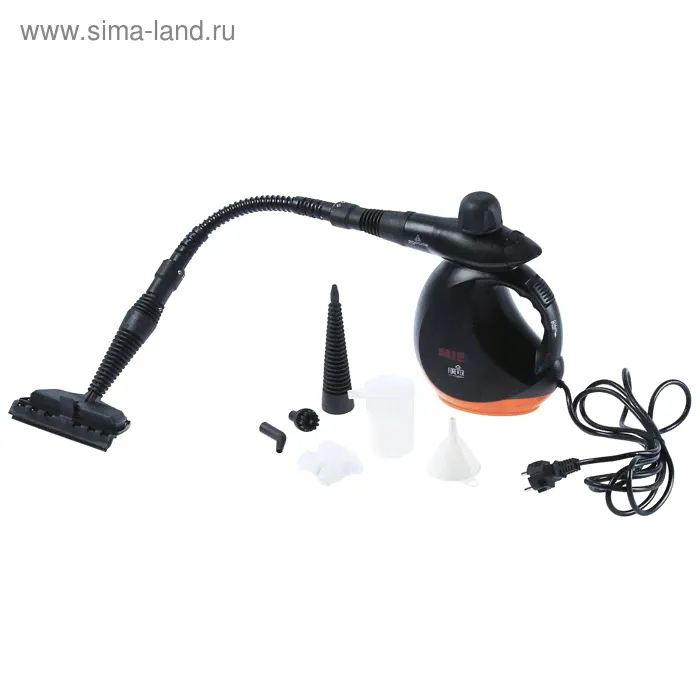 Пароочиститель MIE Forever Clean, 1200 Вт, 4 бар, 0.48 л, 50 г/мин, черно-оранжевый
