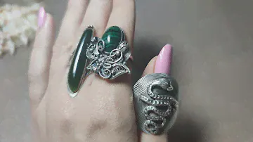 Серебряные кольца видео Змея 🐍