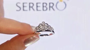 Кольцо серебряное с фианитами "Корона" (арт. СК6021)
