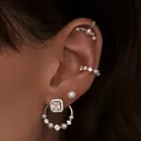 Серебряный кафф с натуральным жемчугом MIE