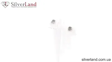 Серебряные серьги пусеты Ладошки без вставок Msp304 в Silverland.com.ua