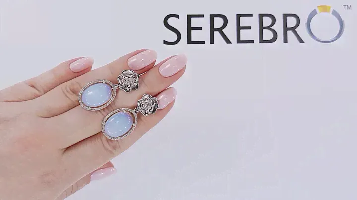 Серьги из серебра с опалом "Сантана" С1164 2ОБ